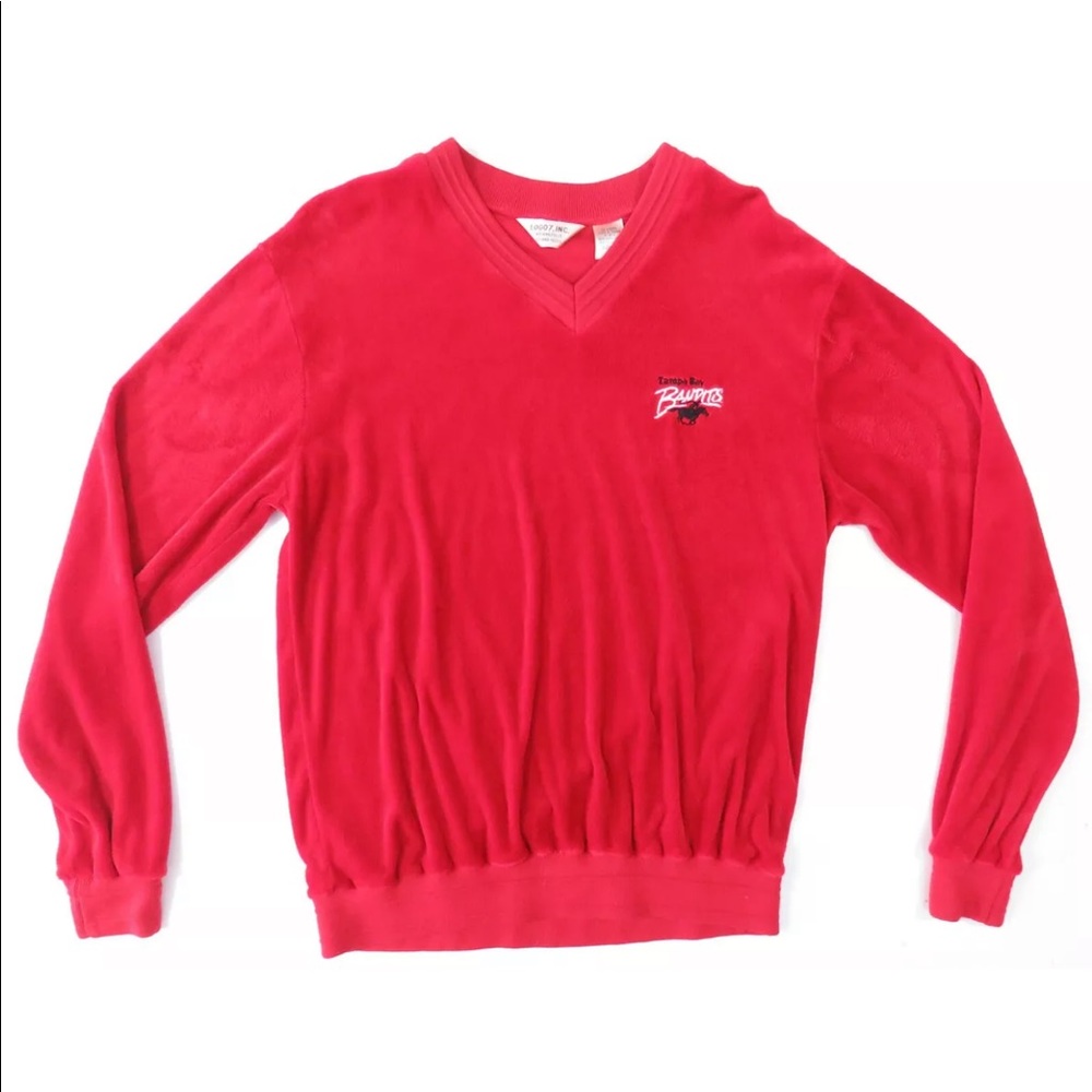 Vintage 80s Tampa Bay Bandits USFL Logo 7 Football Pullover V Neck Sweater M